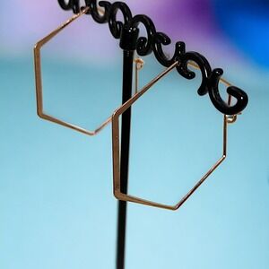 Gold Plated Brass Base Geometric Wire 1.5" Earring!